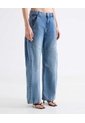 Jean Wide Leg Tono Medio Dirty  Para Mujer Azul Seven Seven de Seven Seven