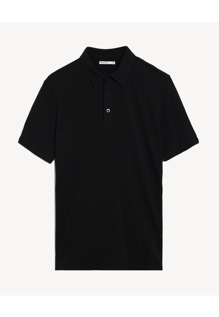 Polo Regular En Jersey  Para Hombre Negro Seven Seven