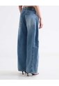 Jean Wide Leg Tono Medio Dirty  Para Mujer Azul Seven Seven de Seven Seven