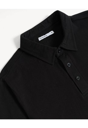 Polo Regular En Jersey Para Hombre Negro Seven Seven