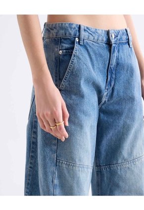 Jean Wide Leg Tono Medio Dirty  Para Mujer Azul Seven Seven