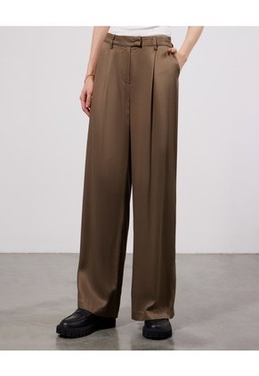 Pantalón Clásico De Pinzas  Para Mujer Verde Seven Seven
