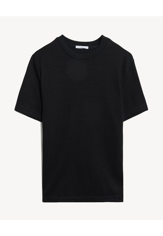 Camiseta Regular En Rib  Para Hombre Negro Seven Seven Seven Seven