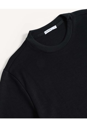 Camiseta Regular En Rib  Para Hombre Negro Seven Seven