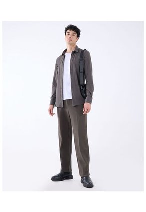 Camisa Cuello Gales  Para Hombre Verde Seven Seven