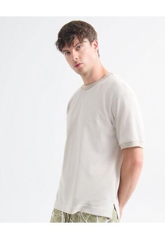 Camiseta Para Hombre Manga Corta Cuello Redondo Color Crema Marca Seven Seven #45092696 Seven Seven