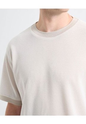 Camiseta Para Hombre Manga Corta Cuello Redondo Color Crema Marca Seven Seven #45092696