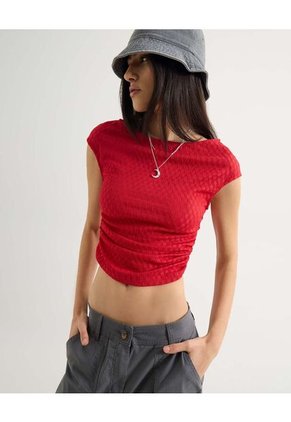 Camiseta Para Mujer Manga Corta Cuello Redondo Color Rojo Marca Seven Seven #28096301
