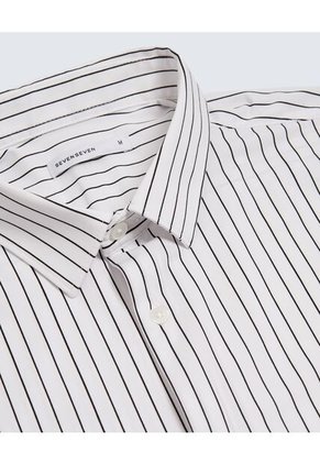 Camisa Para Hombre Manga Larga Cuello Casual M Color Blanco Marca Seven Seven #45012115