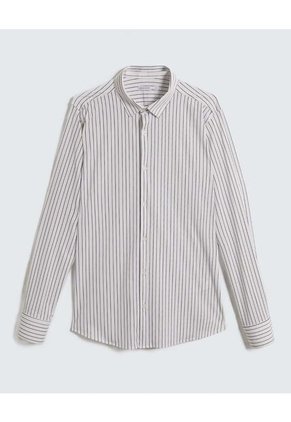 Camisa Para Hombre Manga Larga Cuello Casual M Color Blanco Marca Seven Seven #45012115