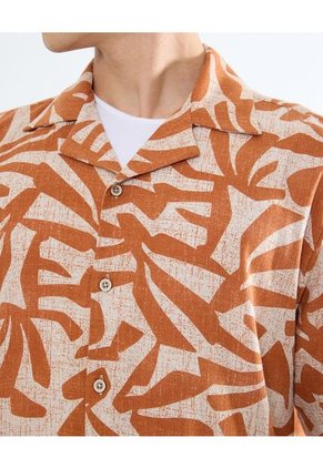 Camisa Para Hombre Manga Corta Color Naranja Marca Seven Seven #45012073