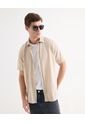 Camisa Para Hombre Manga Corta Sin Bolsillo Cuello Casual M Color Beige Marca Seven Seven #45012144 de Seven Seven