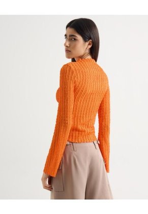 Camiseta Para Mujer Manga Larga Cuello Alto Color Naranja Marca Seven Seven #28096283