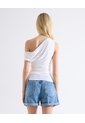 Camiseta Asimétrica Recogidos Delanteros  Para Mujer Blanco Seven Seven de Seven Seven
