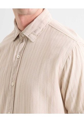 Camisa Para Hombre Manga Corta Sin Bolsillo Cuello Casual M Color Beige Marca Seven Seven #45012144