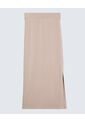 Falda Midi Acanalada  Para Mujer Taupe Seven Seven de Seven Seven