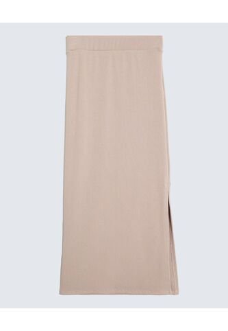 Falda Midi Acanalada  Para Mujer Taupe Seven Seven Seven Seven