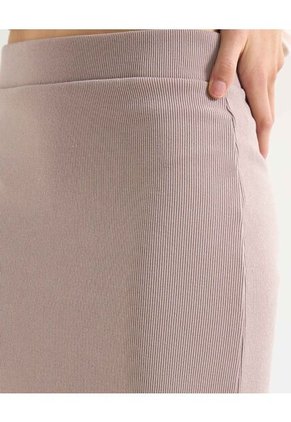 Falda Midi Acanalada  Para Mujer Taupe Seven Seven