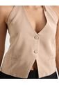 Chaleco Escapalda Escotada  Para Mujer Taupe Seven Seven de Seven Seven