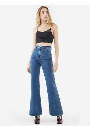 Crop Top De Tiras  Para Mujer Negro Seven Seven