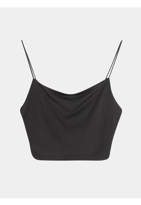 Crop Top De Tiras  Para Mujer Negro Seven Seven