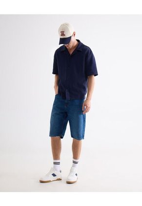 Bermuda Regular Tono Oscuro  Para Hombre Azul Seven Seven