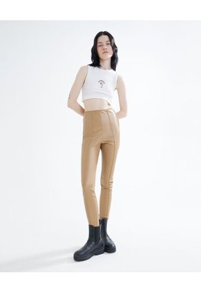 Camiseta  Para Mujer Crop Top Manga Sisa Color Crema Marca Seven Seven #28095659