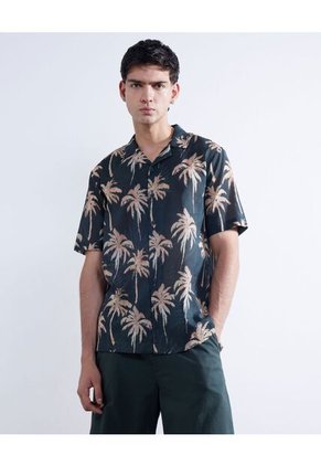 Camisa Para Hombre Manga Corta  Color Verde  Marca Seven Seven #45011989