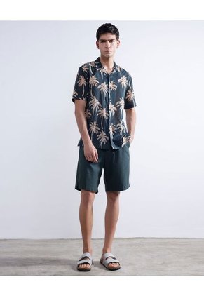 Camisa Para Hombre Manga Corta  Color Verde  Marca Seven Seven #45011989