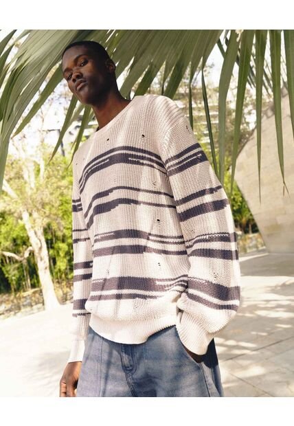 Saco Para Hombre Cuello Redondo Color Arena Marca Seven Seven #45330250