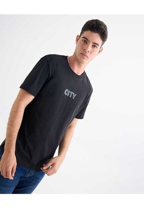 Camiseta Para Hombre Manga Corta Cuello Redondo Color Negro Marca Seven Seven #45092656