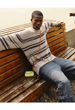 Saco Para Hombre Cuello Redondo Color Arena Marca Seven Seven #45330250