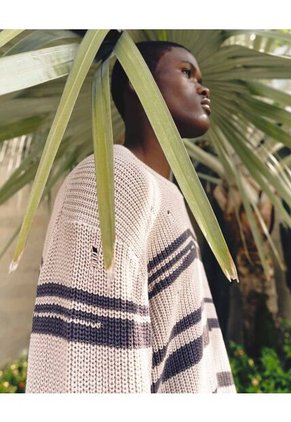 Saco Para Hombre Cuello Redondo Color Arena Marca Seven Seven #45330250