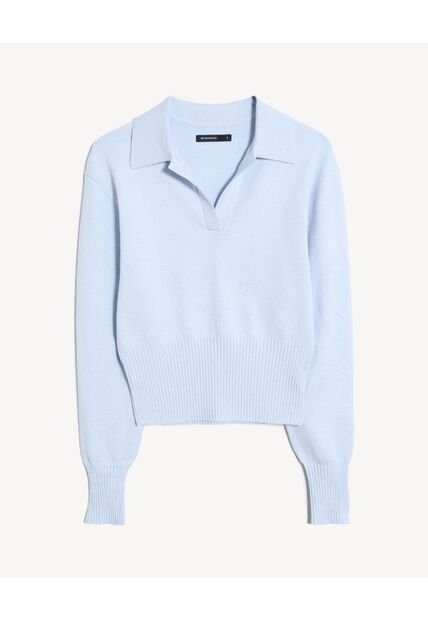 Saco  Para Mujer Cuello V Color Celeste Marca Seven Seven #28330697