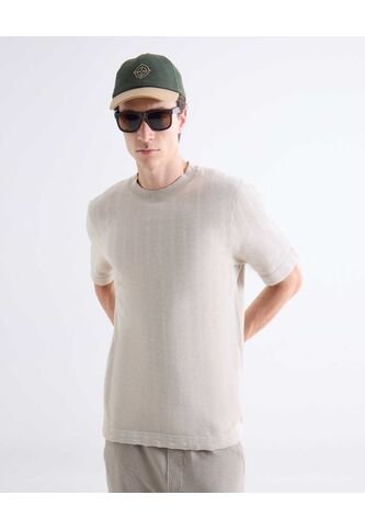 Camiseta  Para Hombre Manga Corta Cuello Redondo Color Arena Marca Seven Seven #45092766 Seven Seven