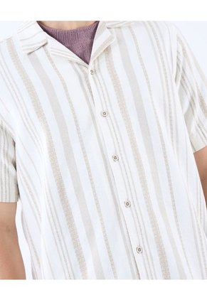 Camisa Para Hombre Manga Corta  Color Beige Marca Seven Seven #45012074