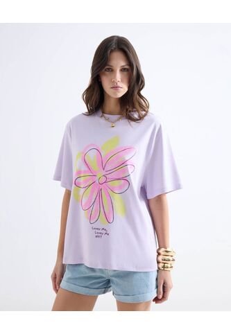 Camiseta  Para Mujer Manga Corta Cuello Redondo Color Lila Marca Seven Seven #28098213 Seven Seven