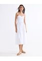 Vestido Midi Con Nido De Abeja  Para Mujer Blanco Seven Seven de Seven Seven