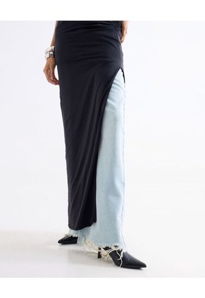 Vestido Largo Ajustado Cuello Halter  Para Mujer Negro Seven Seven