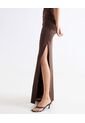 Vestido Largo Ajustado Cuello Halter  Para Mujer Café Seven Seven de Seven Seven