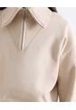 Buzo Tejido Con Cuello Alto Y Cremallera  Para Mujer Beige Seven Seven de Seven Seven