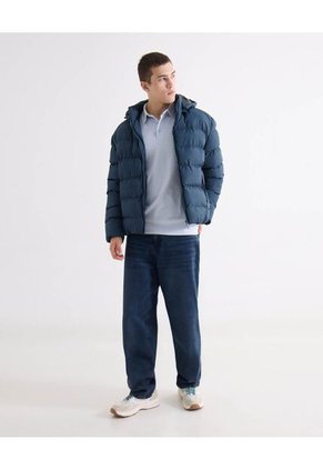 Chaqueta Puffer  Para Hombre Azul Seven Seven