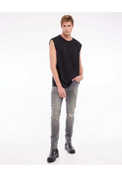 Jean Para Hombre Skinny Color Gris Claro Marca Seven Seven #45160492