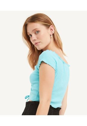 Camiseta Manga Corta Mujer Seven Algodón Azul 28094850-5791