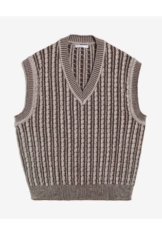 Chaleco  Para Hombre Punto Color Café Marca Seven Seven #45250017 Seven Seven