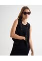 Chaleco Negro Con Taches Metálicos  Para Mujer Negro Seven Seven de Seven Seven