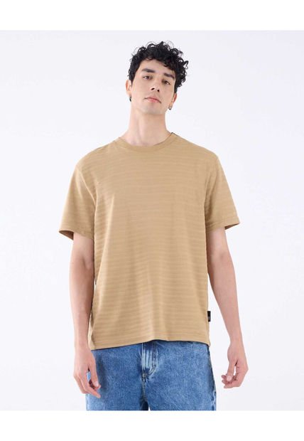 Camiseta Para Hombre Manga Corta Color Camel Marca Seven Seven #45092598