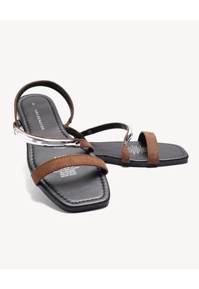 Sandalias  Para Mujer Sandalia Color Café Marca Seven Seven #28690099