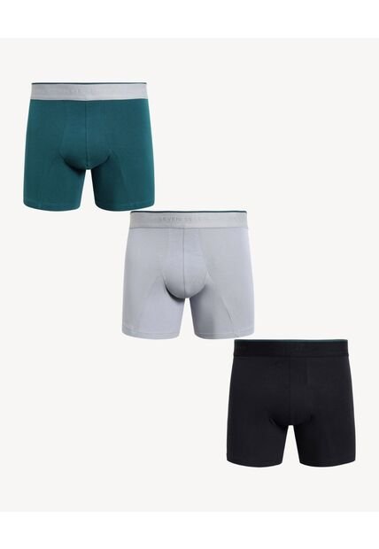 Boxer X3 Para Hombre Fleat Seamer Medio Color Negro Marca Seven Seven #45000382