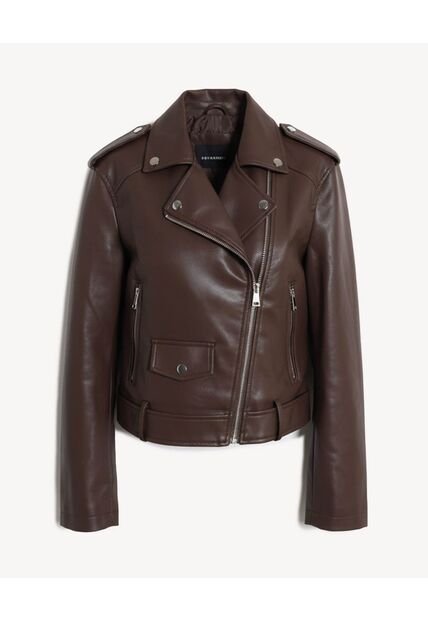 Chaqueta  Para Mujer Pu Color Café Marca Seven Seven #28081017